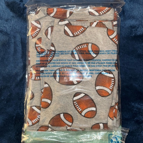 sara’s prints NWT football toddler kids boy pajamas summer unisex organic 🏈 - Picture 5 of 5